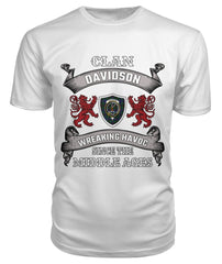 Clan Davidson Family Tartan 2D T-shirt CD16 Davidson Tartan Clan Tartan T-Shirt White S Davidson Tartan Clan