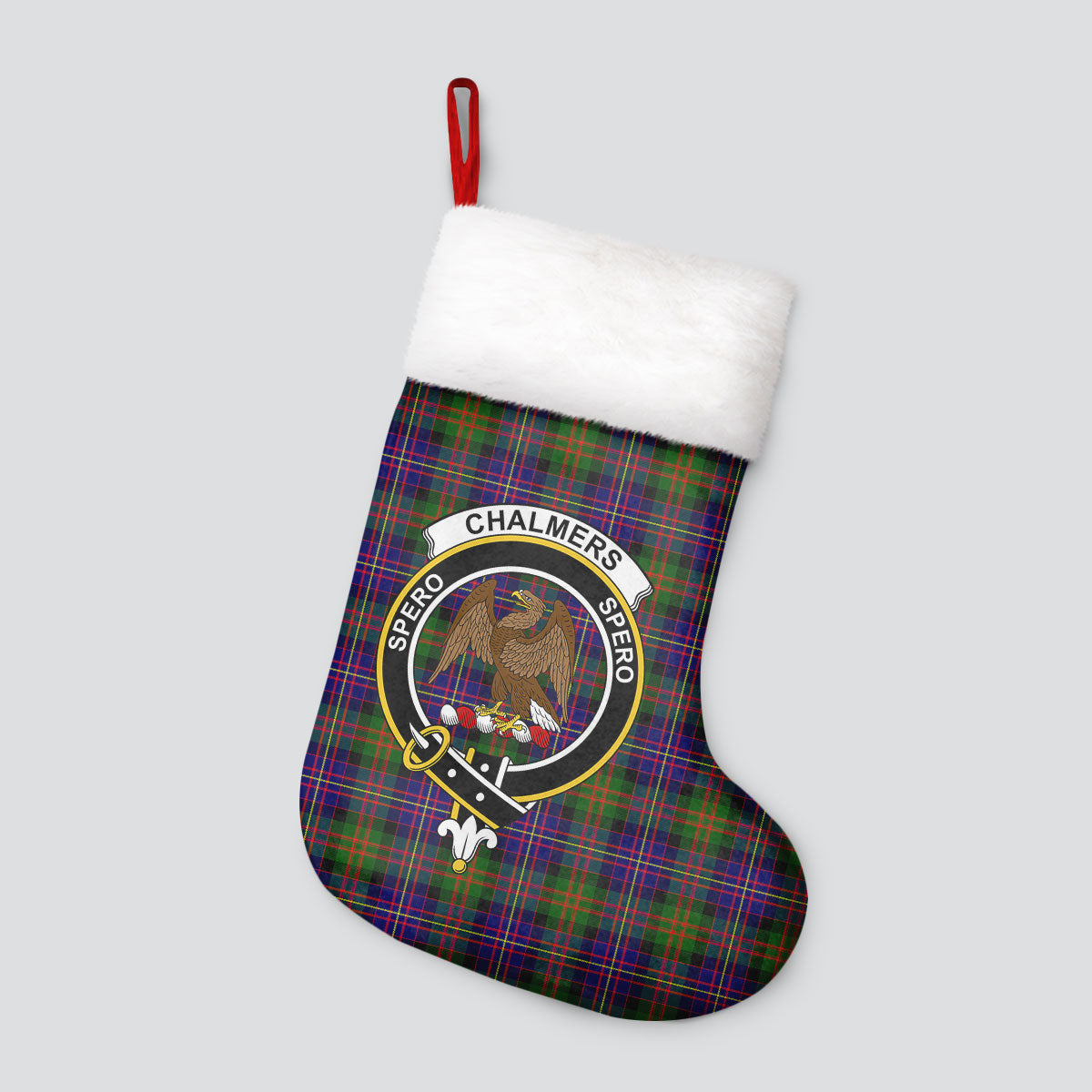 Clan Chalmers (Balnacraig) Tartan Crest Christmas Stocking JN42 Chalmers (Balnacraig) Tartan Tartan Stocking   