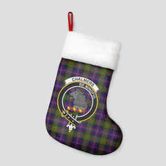 Clan Chalmers Tartan Crest Christmas Stocking ZU90 Chalmers Tartan Tartan Stocking   