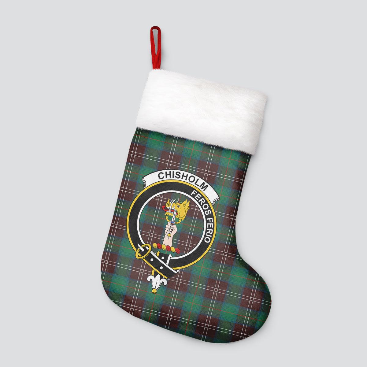 Clan Chisholm Hunting Ancient Tartan Crest Christmas Stocking HO97 Chisholm Hunting Ancient Tartan Tartan Stocking   