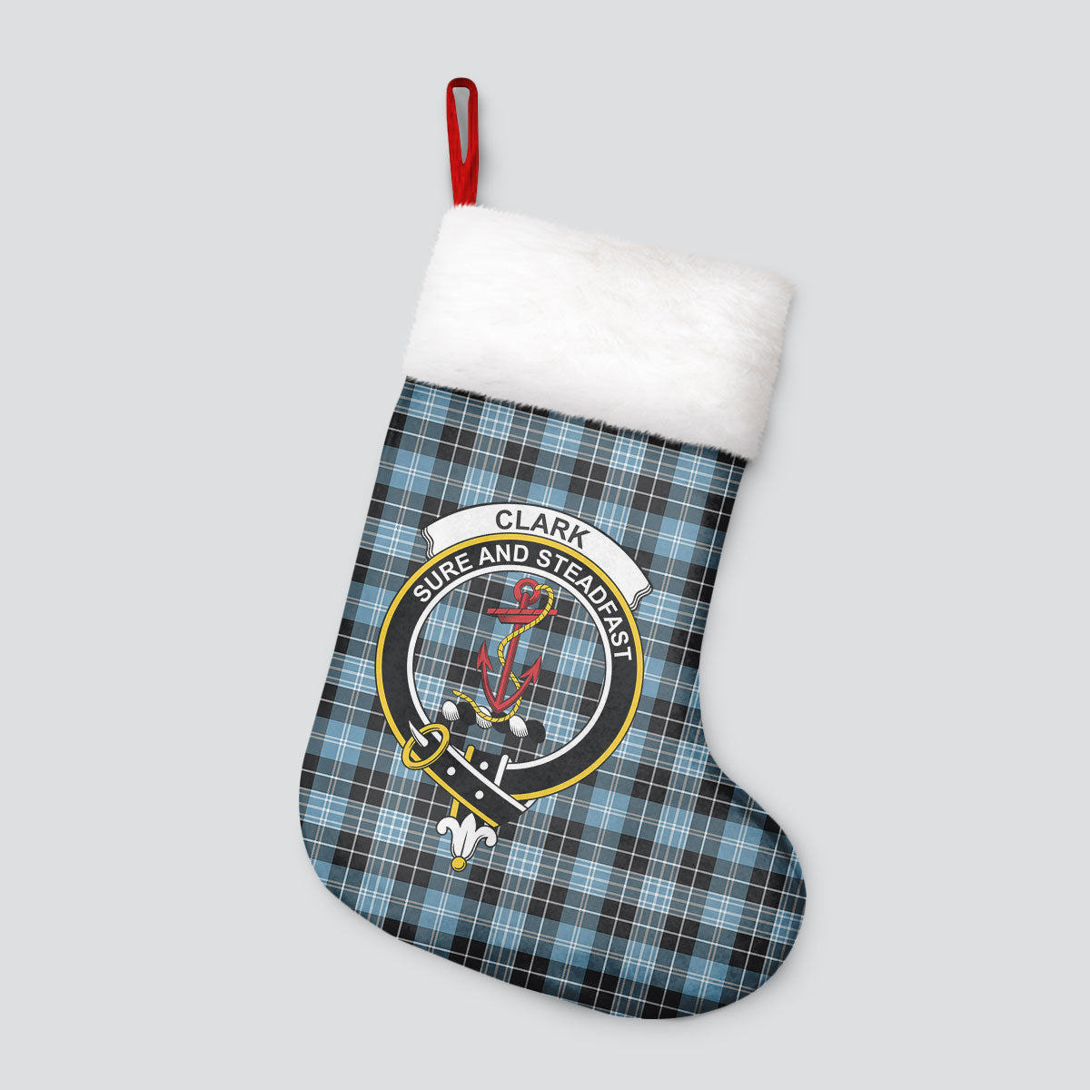 Clan Clark Ancient Tartan Crest Christmas Stocking PR39 Clark Ancient Tartan Tartan Stocking   