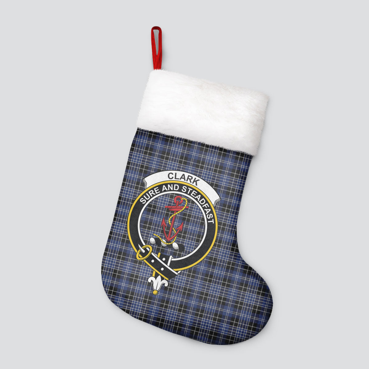 Clan Clark Modern Tartan Crest Christmas Stocking MV53 Clark Modern Tartan Tartan Stocking   