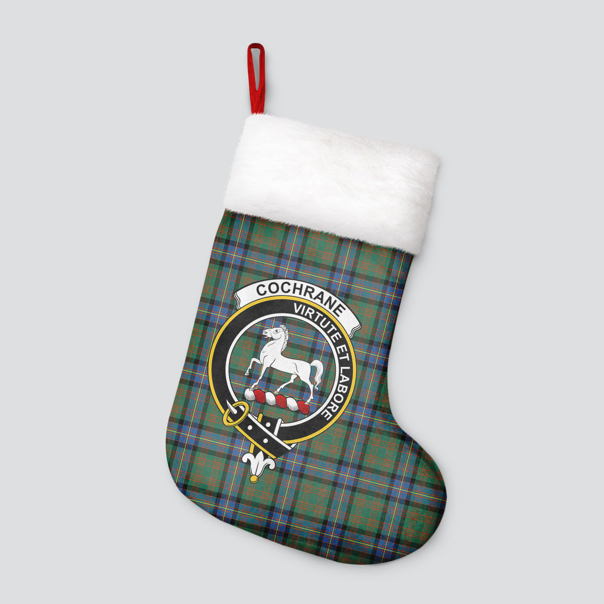 Clan Cochrane Ancient Tartan Crest Christmas Stocking KK44 Cochrane Ancient Tartan Tartan Stocking   