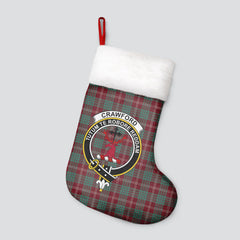 Clan Crawford Modern Tartan Crest Christmas Stocking YX39 Crawford Modern Tartan Tartan Stocking   