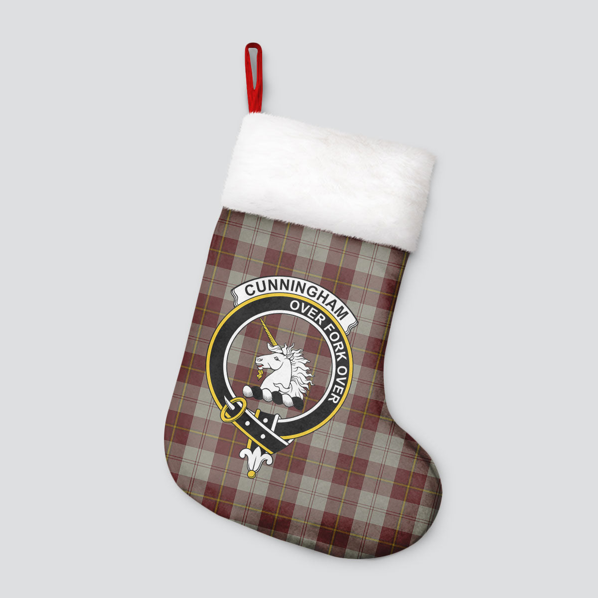 Clan Cunningham Burgundy Dancers Tartan Crest Christmas Stocking LX91 Cunningham Burgundy Dancers Tartan Tartan Stocking   