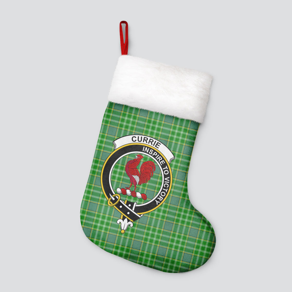 Clan Currie or Curry Tartan Crest Christmas Stocking JQ16 Currie or Curry Tartan Tartan Stocking   