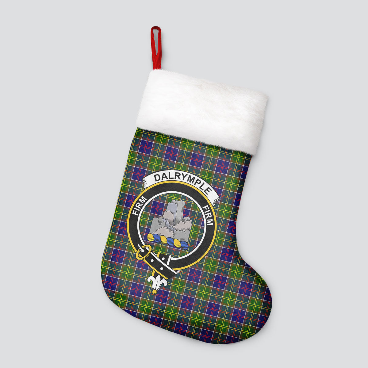 Clan Dalrymple Tartan Crest Christmas Stocking ET67 Dalrymple Tartan Tartan Stocking   