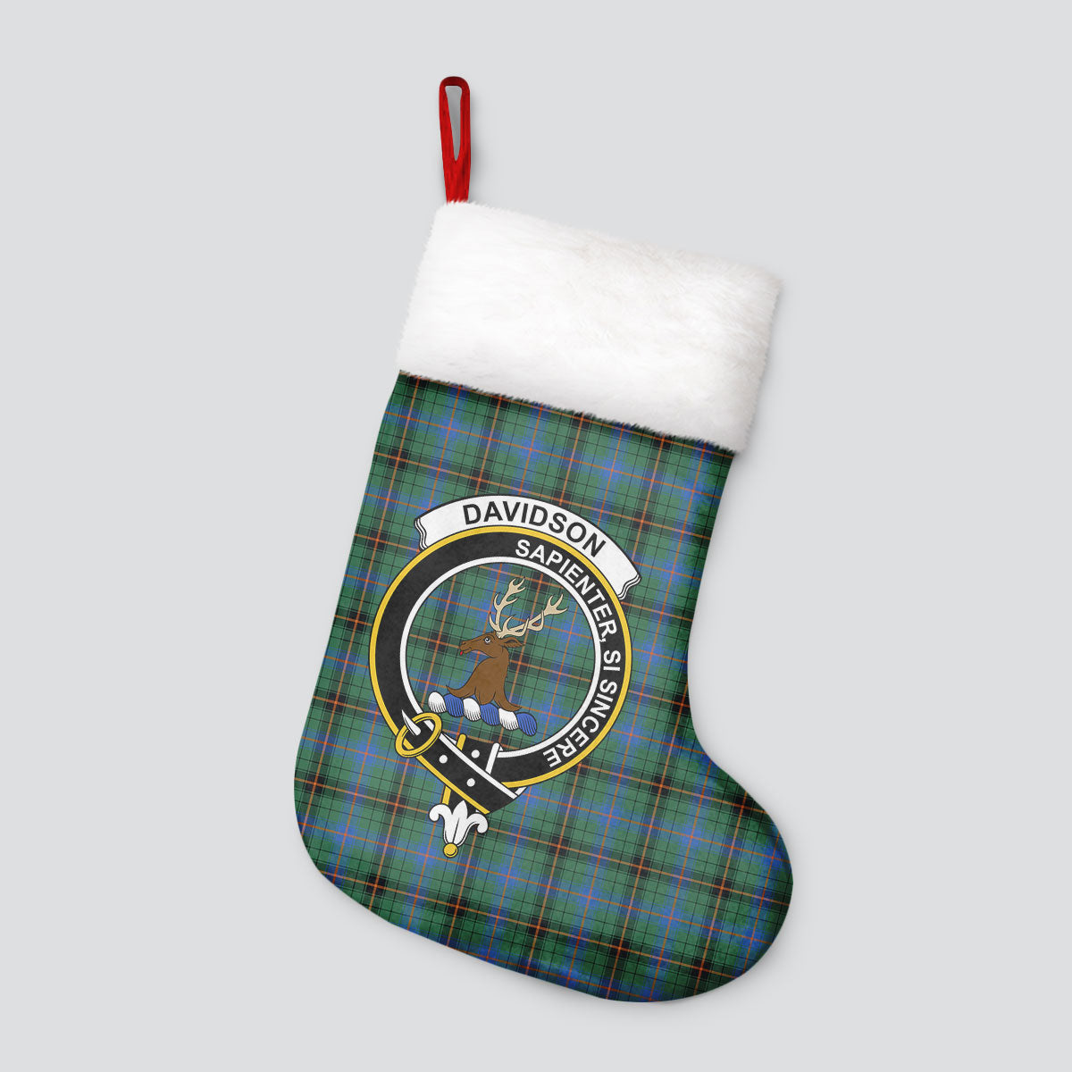 Clan Davidson Ancient Tartan Crest Christmas Stocking GC60 Davidson Ancient Tartan Tartan Stocking   