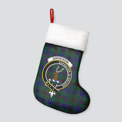 Clan Davidson Modern Tartan Crest Christmas Stocking QE39 Davidson Modern Tartan Tartan Stocking   