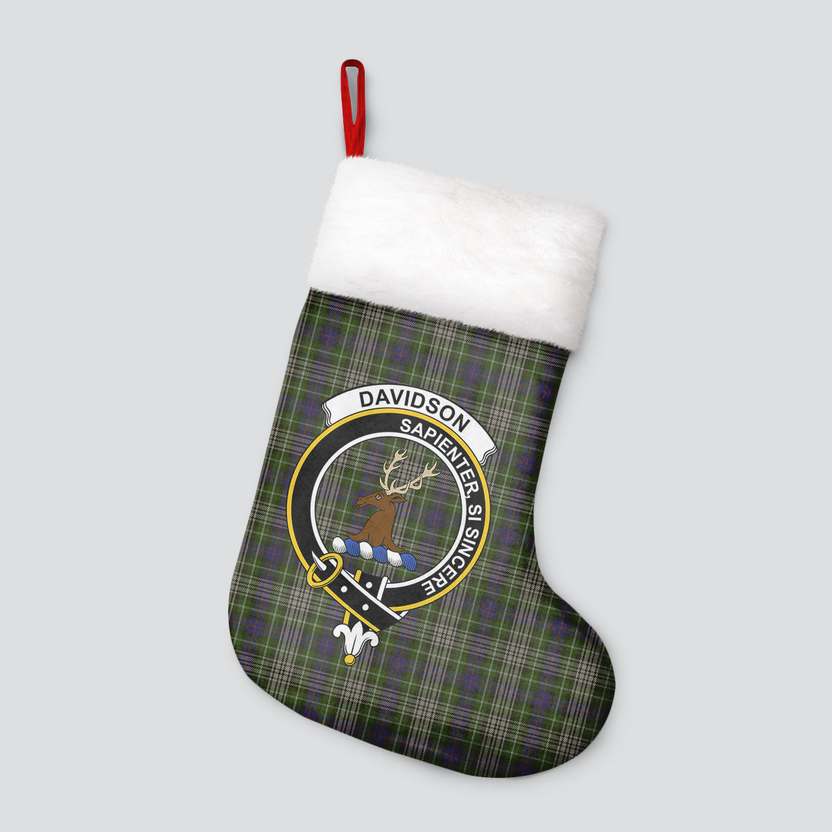 Clan Davidson Tulloch Dress Tartan Crest Christmas Stocking GH51 Davidson Tulloch Dress Tartan Tartan Stocking   