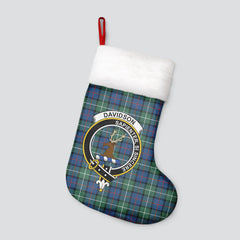 Clan Davidson of Tulloch Tartan Crest Christmas Stocking DF27 Davidson of Tulloch Tartan Tartan Stocking   