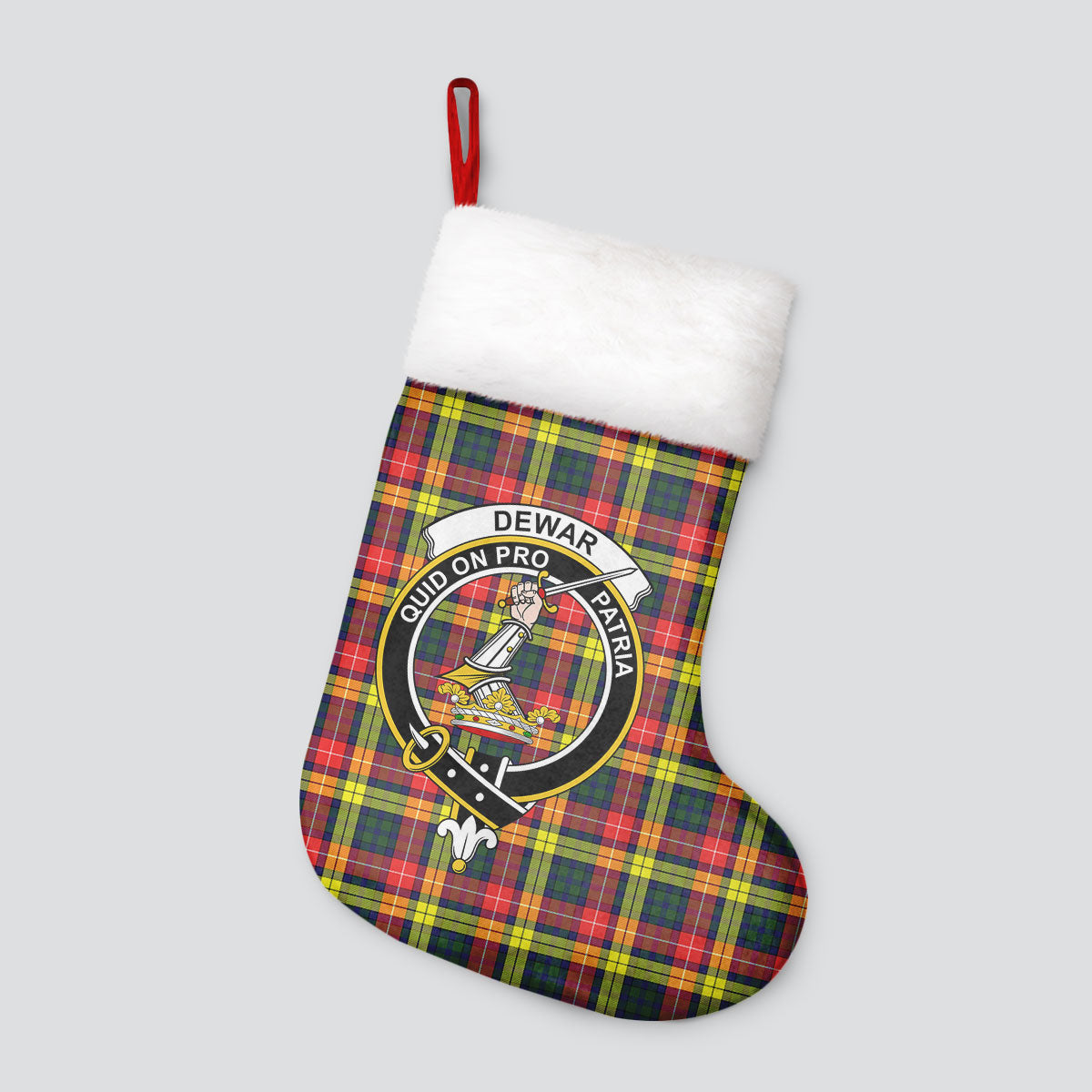 Clan Dewar Tartan Crest Christmas Stocking JG43 Dewar Tartan Tartan Stocking   