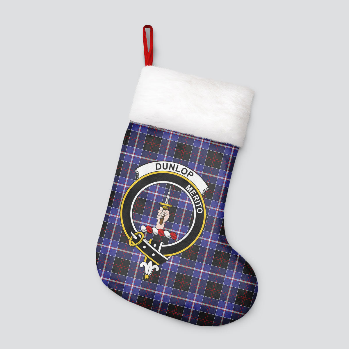 Clan Dunlop Modern Tartan Crest Christmas Stocking ZJ28 Dunlop Modern Tartan Tartan Stocking   