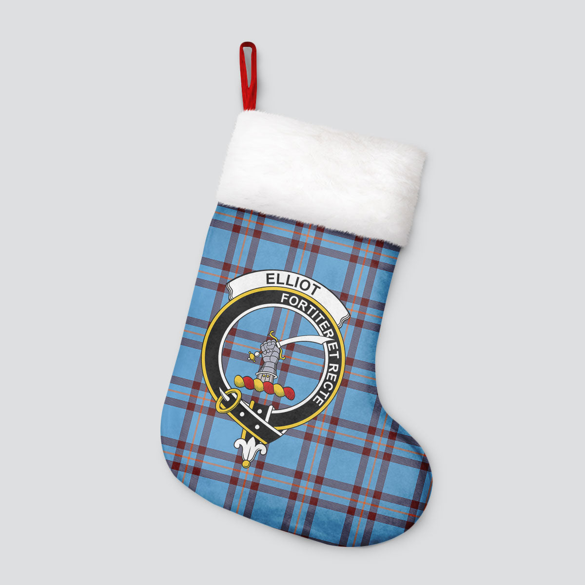 Clan Elliot Ancient Tartan Crest Christmas Stocking KK61 Elliot Ancient Tartan Tartan Stocking   