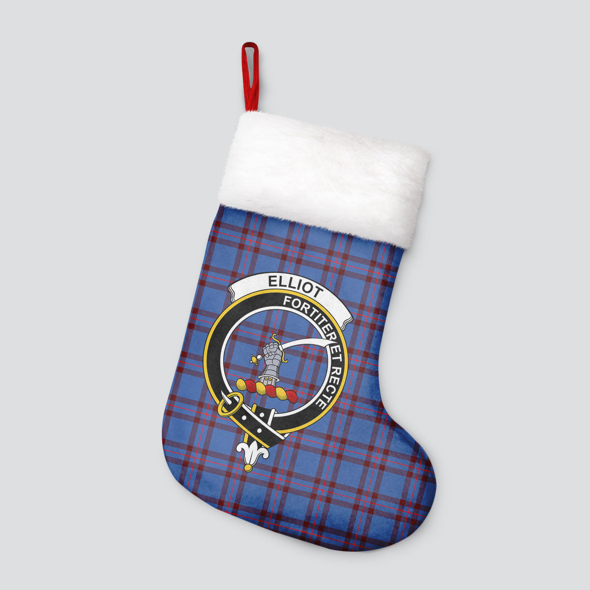 Clan Elliot Modern Tartan Crest Christmas Stocking LQ15 Elliot Modern Tartan Tartan Stocking   