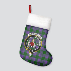 Clan Elphinstone Tartan Crest Christmas Stocking EJ16 Elphinstone Tartan Tartan Stocking   