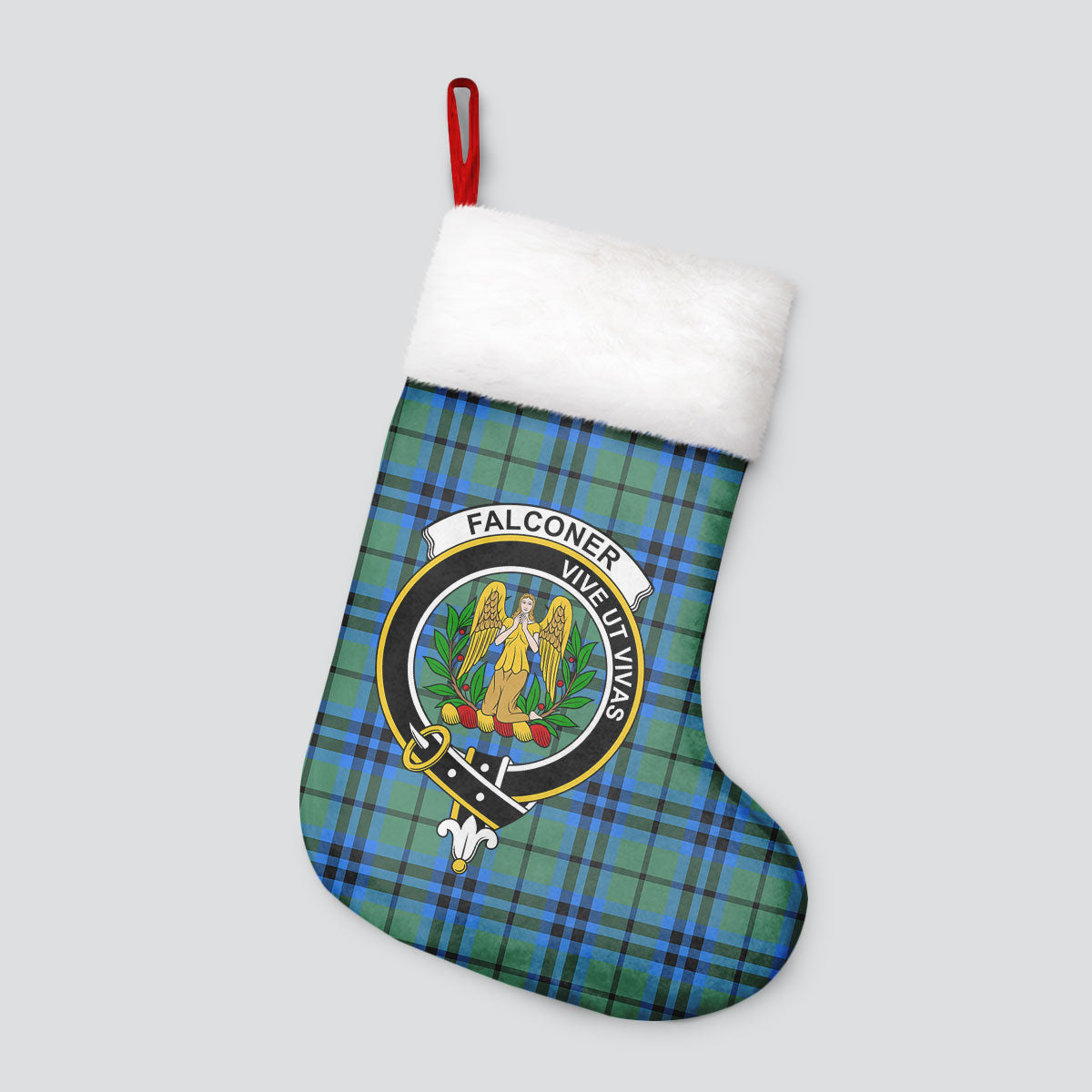 Clan Falconer Tartan Crest Christmas Stocking DU88 Falconer Tartan Tartan Stocking   