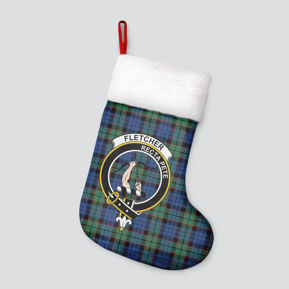 Clan Fletcher Ancient Tartan Crest Christmas Stocking NT15 Fletcher Ancient Tartan Tartan Stocking   