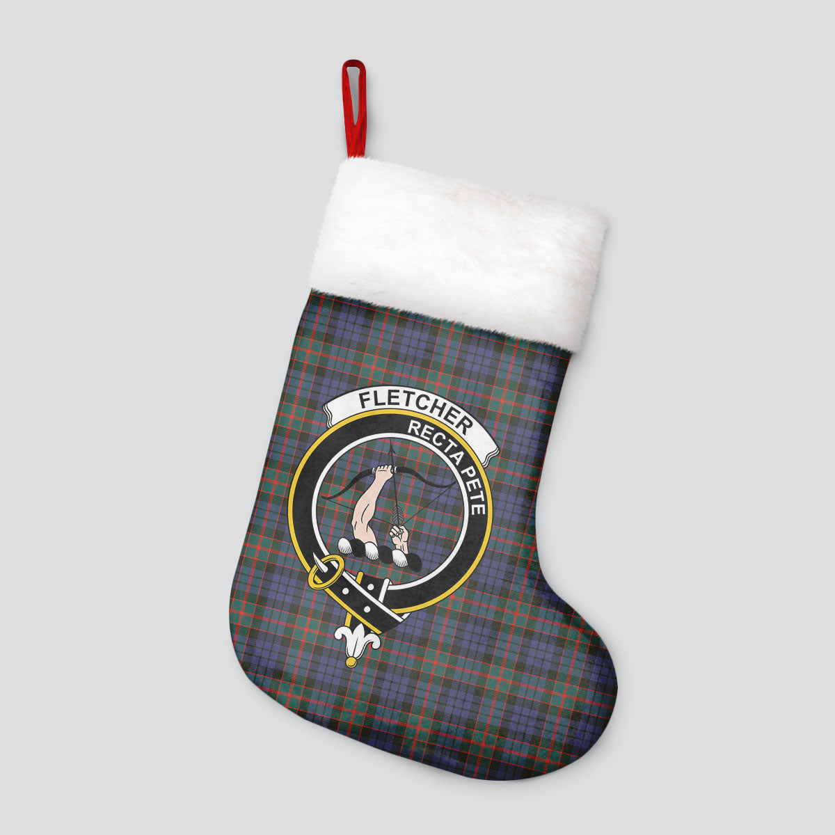 Clan Fletcher of Dunans Tartan Crest Christmas Stocking XA64 Fletcher of Dunans Tartan Tartan Stocking   