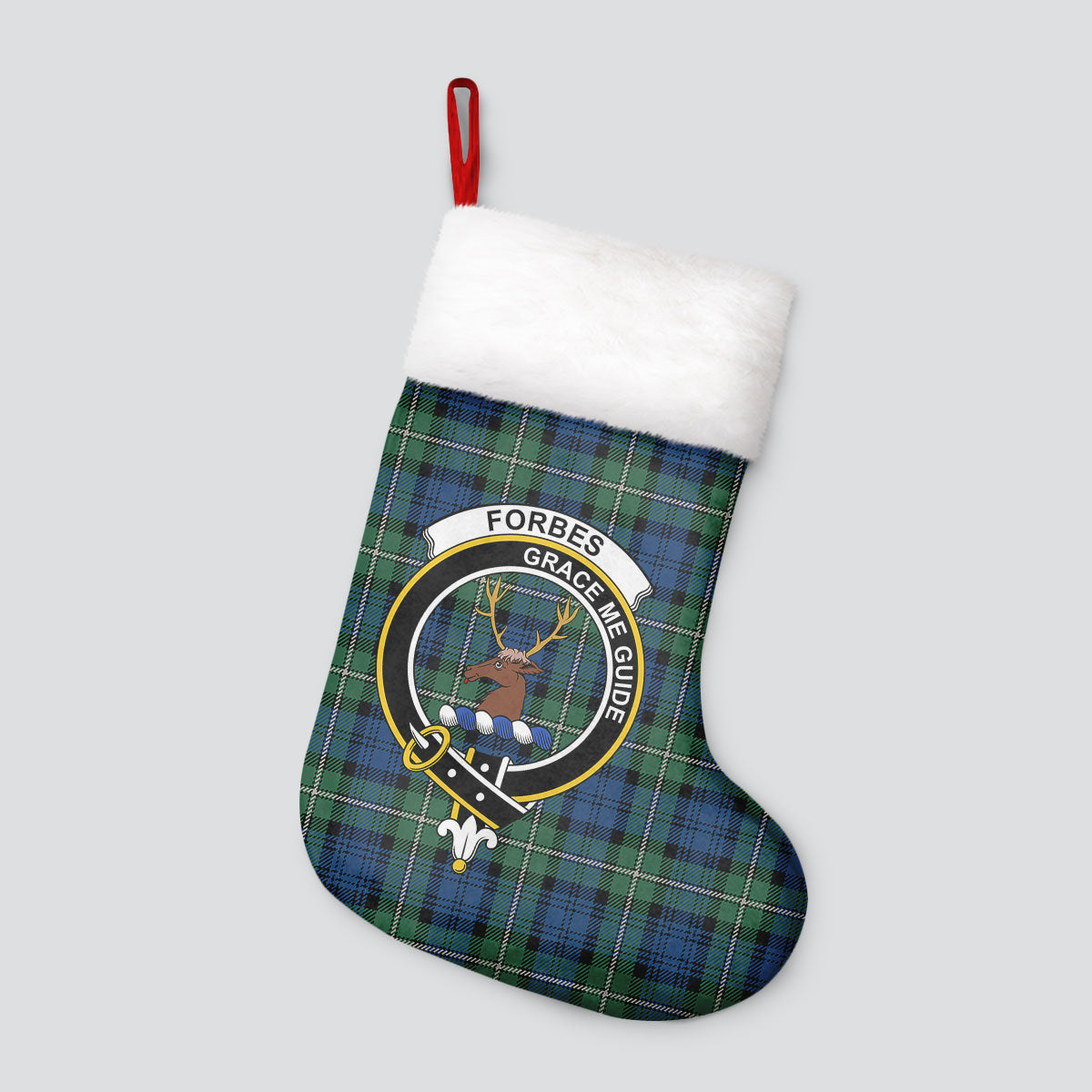 Clan Forbes Ancient Tartan Crest Christmas Stocking UW96 Forbes Ancient Tartan Tartan Stocking   