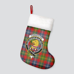 Clan Forrester Tartan Crest Christmas Stocking PD59 Forrester Tartan Tartan Stocking   