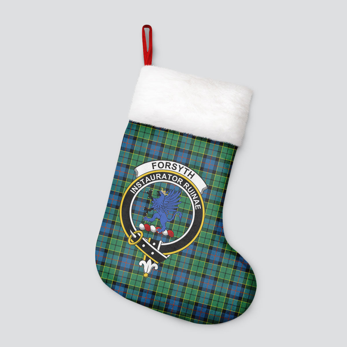 Clan Forsyth Ancient Tartan Crest Christmas Stocking GP88 Forsyth Ancient Tartan Tartan Stocking   