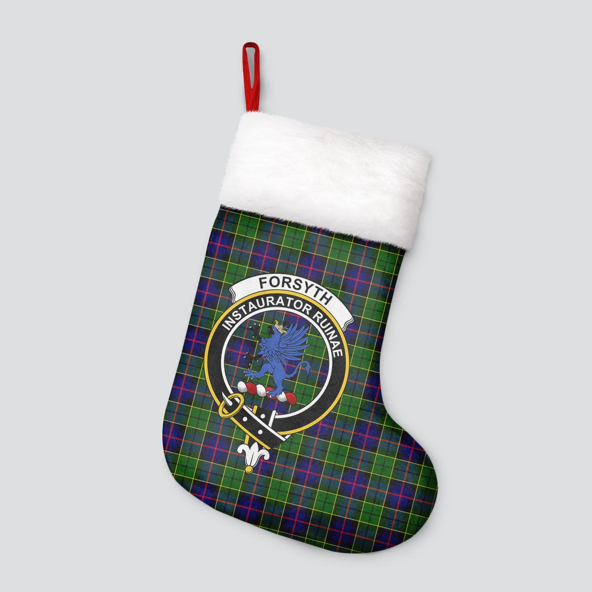 Clan Forsyth Modern Tartan Crest Christmas Stocking TZ10 Forsyth Modern Tartan Tartan Stocking   