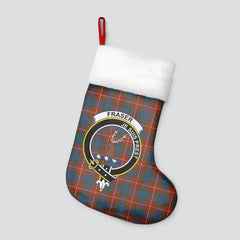 Clan Fraser (of Lovat) Ancient Tartan Crest Christmas Stocking LR45 Fraser (of Lovat) Ancient Tartan Tartan Stocking   