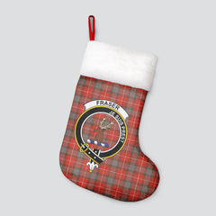 Clan Fraser (of Lovat) Weathered Tartan Crest Christmas Stocking AF77 Fraser (of Lovat) Weathered Tartan Tartan Stocking   