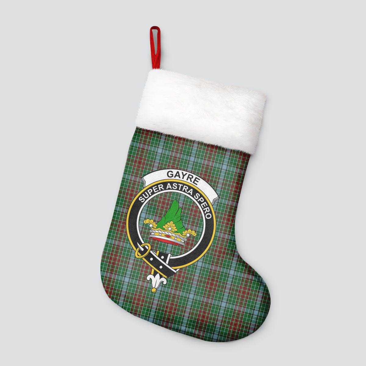 Clan Gayre Tartan Crest Christmas Stocking WU50 Gayre Tartan Tartan Stocking   