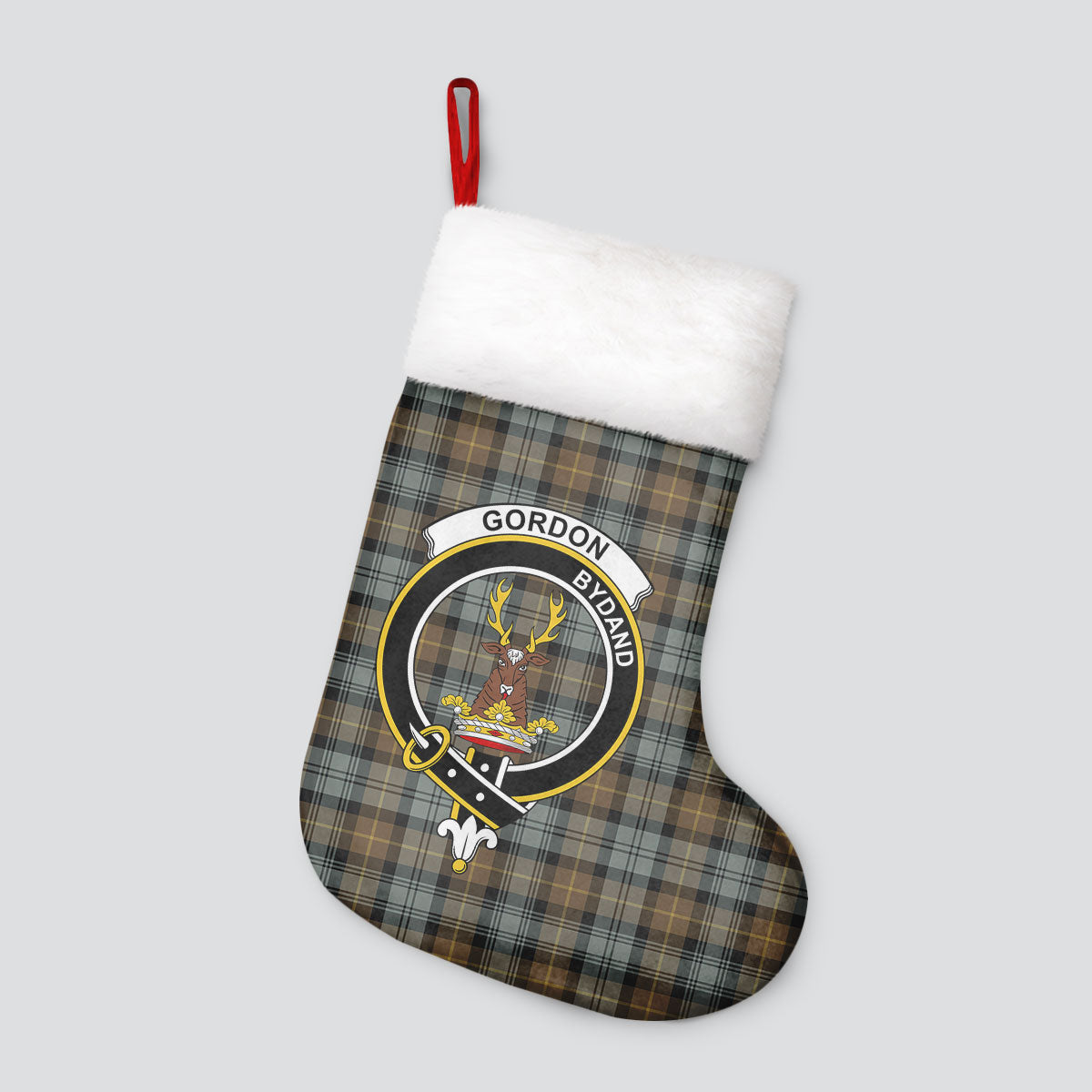 Clan Gordon Weathered Tartan Crest Christmas Stocking FB51 Gordon Weathered Tartan Tartan Stocking   