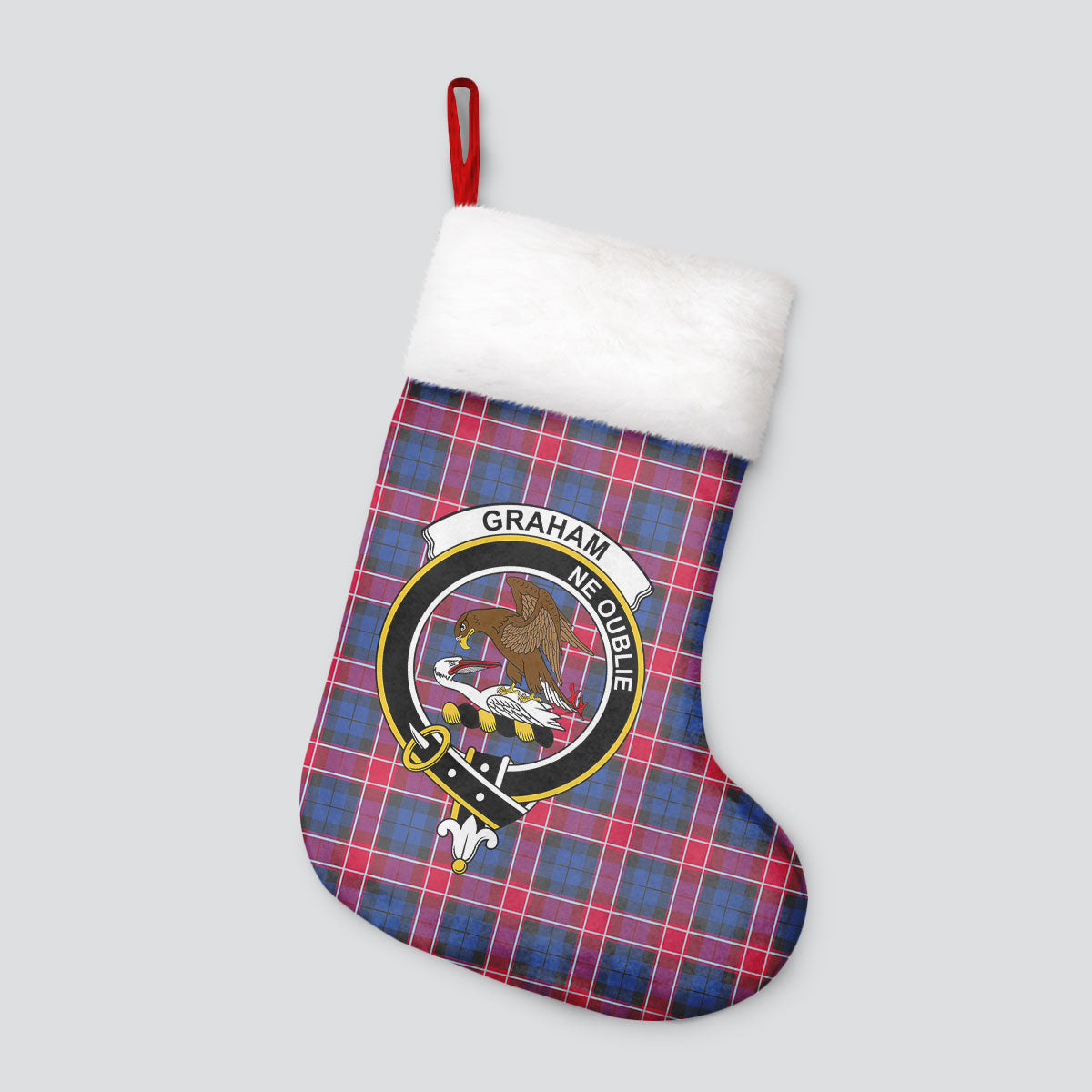 Clan Graham of Menteith Red Tartan Crest Christmas Stocking OE29 Graham of Menteith Red Tartan Tartan Stocking   