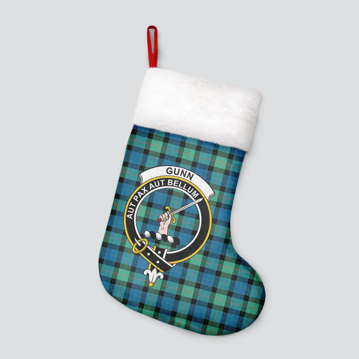 Clan Gunn Ancient Tartan Crest Christmas Stocking RQ60 Gunn Ancient Tartan Tartan Stocking   