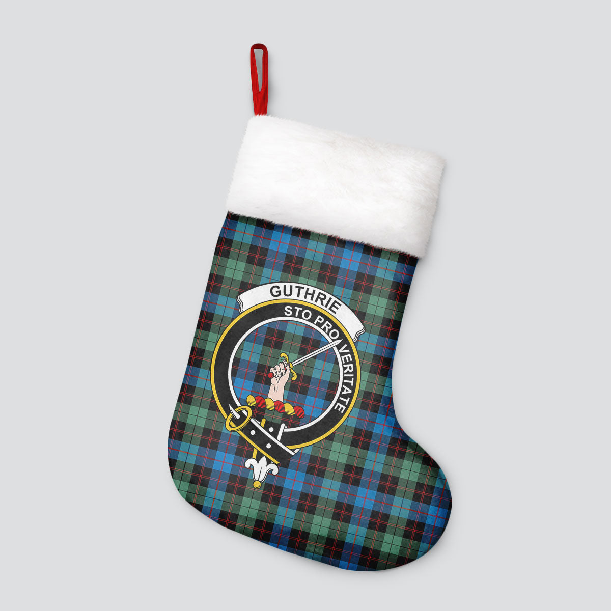 Clan Guthrie Ancient Tartan Crest Christmas Stocking SL46 Guthrie Ancient Tartan Tartan Stocking   