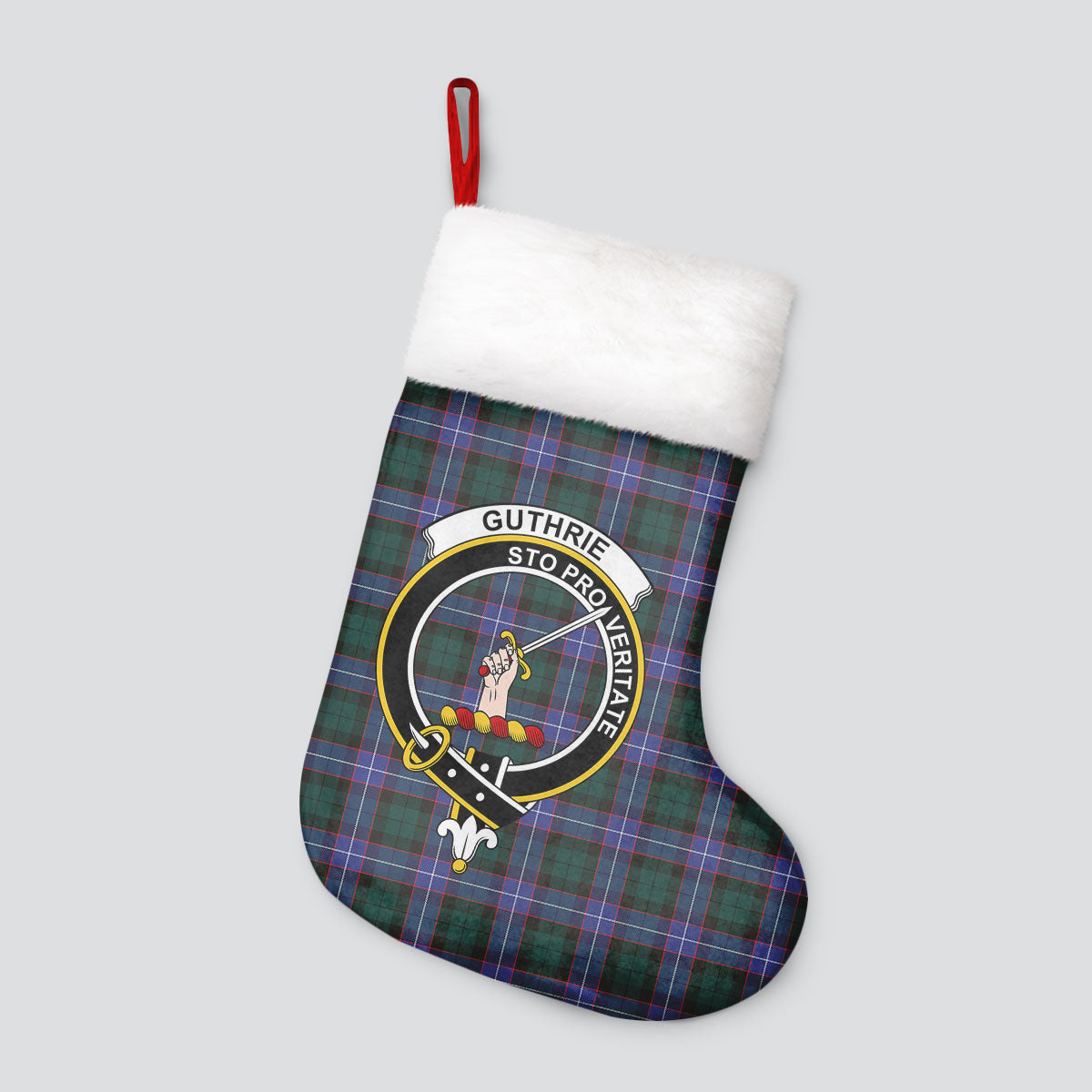 Clan Guthrie Modern Tartan Crest Christmas Stocking YW36 Guthrie Modern Tartan Tartan Stocking   