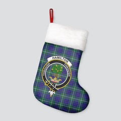 Clan Hamilton Hunting Modern Tartan Crest Christmas Stocking VJ64 Hamilton Hunting Modern Tartan Tartan Stocking   