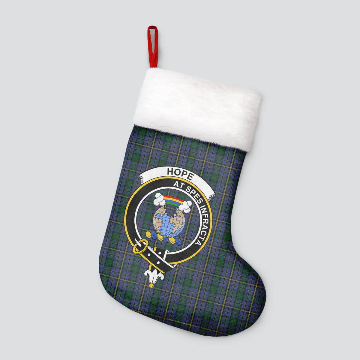 Clan Hope Tartan Crest Christmas Stocking DE49 Hope Tartan Tartan Stocking   