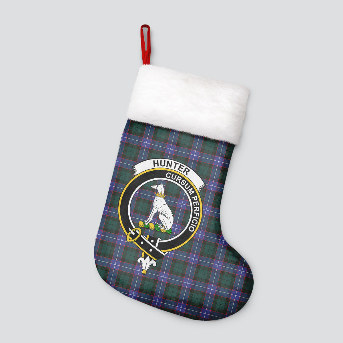 Clan Hunter Modern Tartan Crest Christmas Stocking HV29 Hunter Modern Tartan Tartan Stocking   