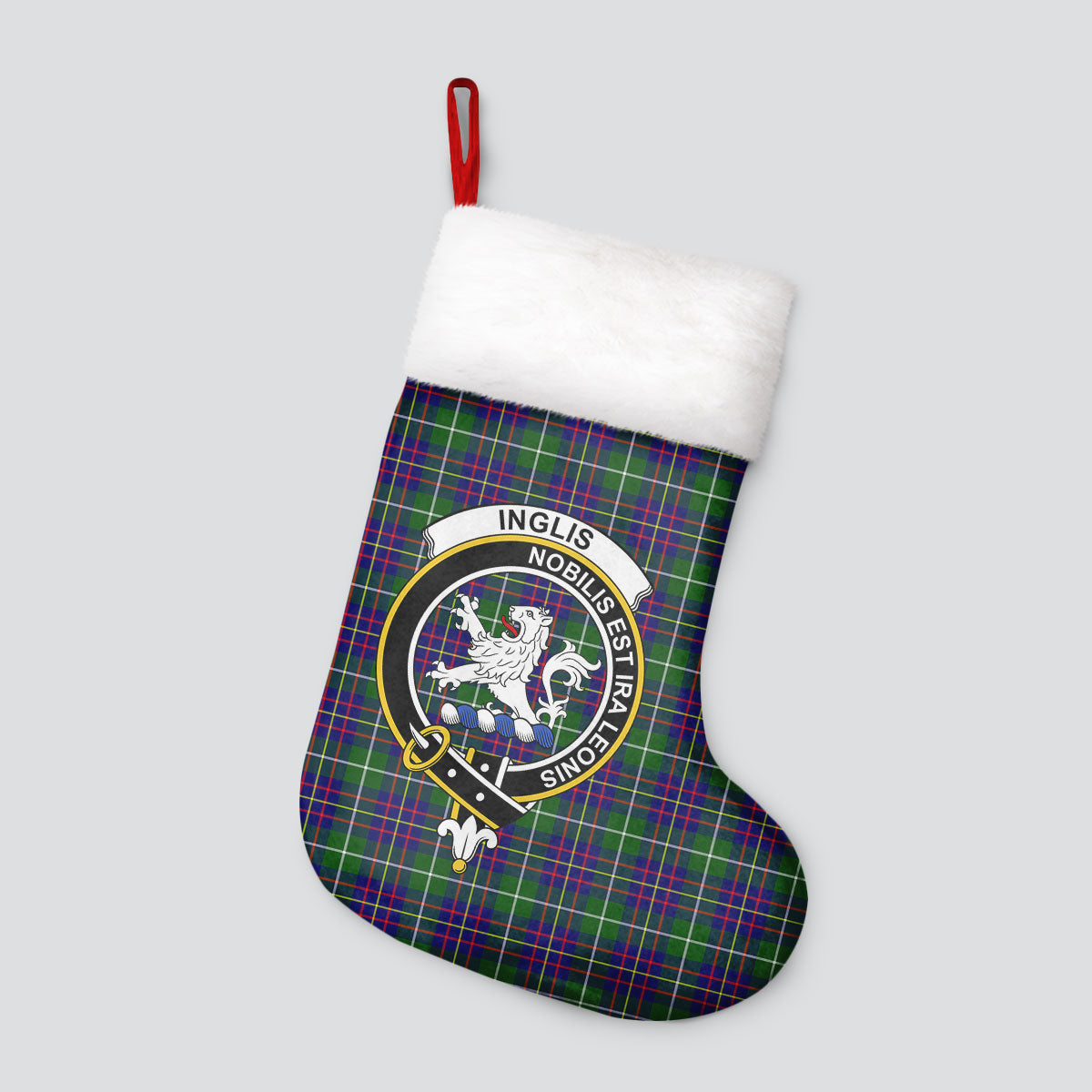 Clan Inglis Modern Tartan Crest Christmas Stocking EE67 Inglis Modern Tartan Tartan Stocking   