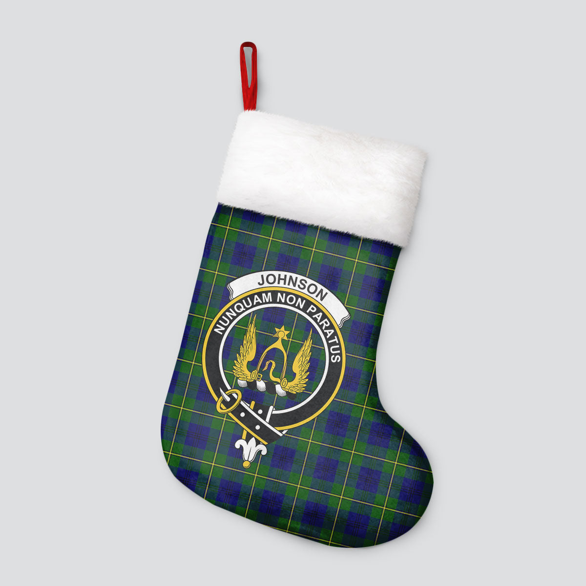 Clan Johnson Modern Tartan Crest Christmas Stocking GQ53 Johnson Modern Tartan Tartan Stocking   