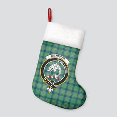 Clan Kennedy Ancient Tartan Crest Christmas Stocking NO90 Kennedy Ancient Tartan Tartan Stocking   