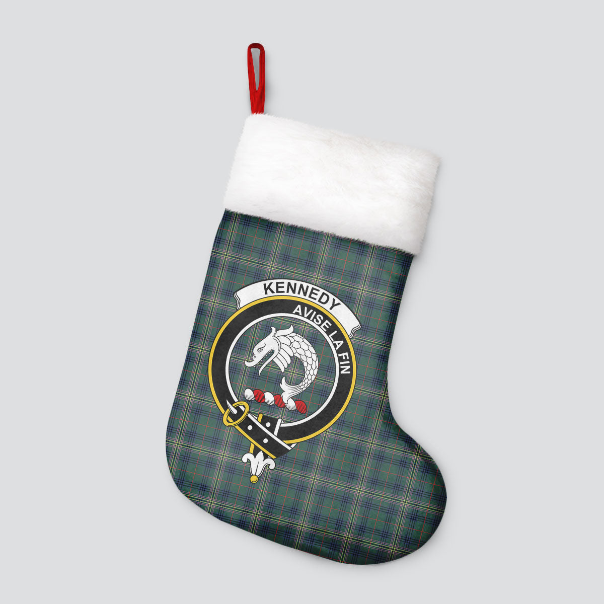 Clan Kennedy Modern Tartan Crest Christmas Stocking EJ85 Kennedy Modern Tartan Tartan Stocking   