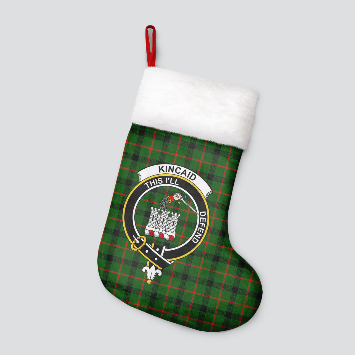 Clan Kincaid Tartan Crest Christmas Stocking XR28 Kincaid Tartan Tartan Stocking   