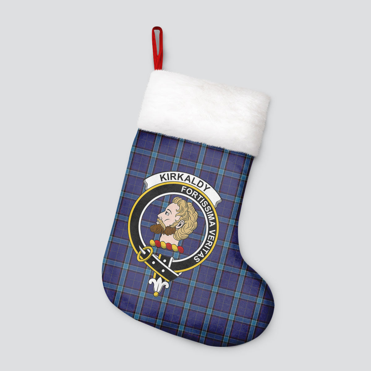 Clan Kirkaldy Tartan Crest Christmas Stocking XJ32 Kirkaldy Tartan Tartan Stocking   