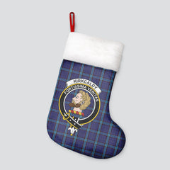 Clan Kirkcaldy Tartan Crest Christmas Stocking VP94 Kirkcaldy Tartan Tartan Stocking   