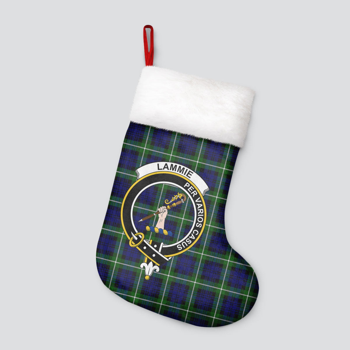 Clan Lammie Tartan Crest Christmas Stocking OJ90 Lammie Tartan Tartan Stocking   