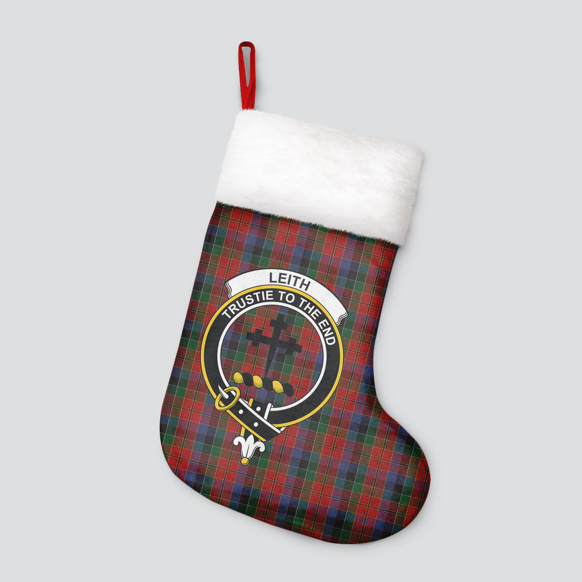 Clan Leith Tartan Crest Christmas Stocking DQ14 Leith Tartan Tartan Stocking   