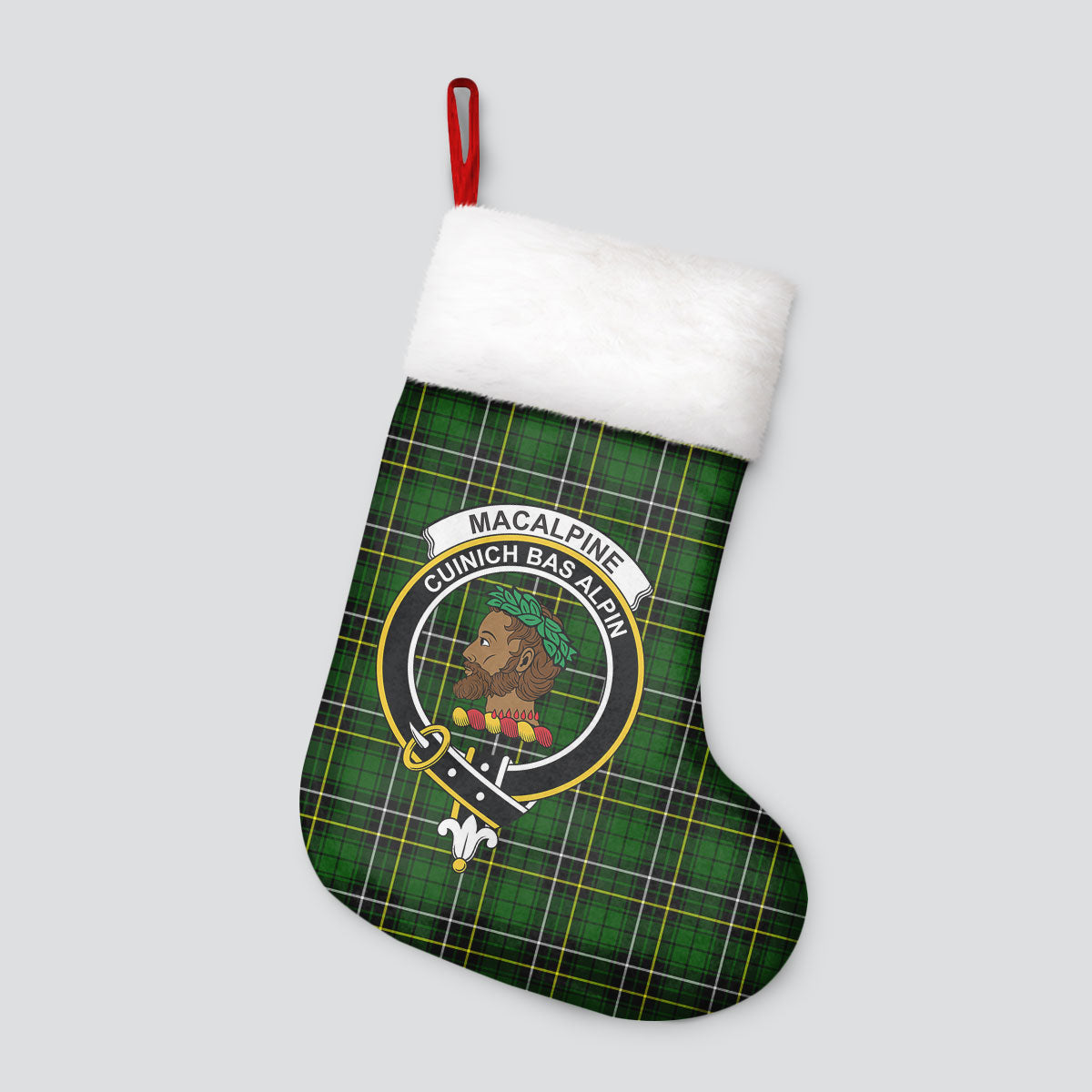 Clan MacAlpine Modern Tartan Crest Christmas Stocking KJ78 MacAlpine Modern Tartan Tartan Stocking   