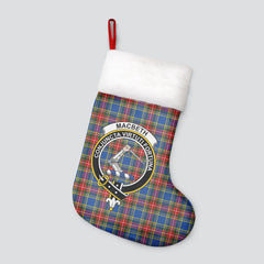 Clan MacBeth Modern Tartan Crest Christmas Stocking QM81 MacBeth Modern Tartan Tartan Stocking   