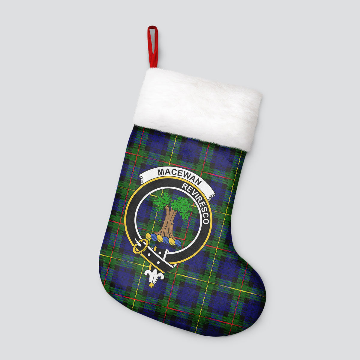 Clan MacEwan Modern Tartan Crest Christmas Stocking EP41 MacEwan Modern Tartan Tartan Stocking   